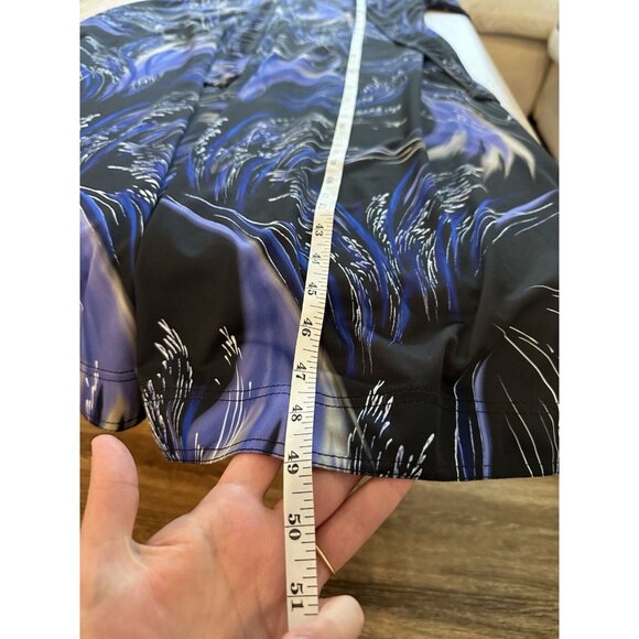 Givenchy NWOT Wave Fireworks Print Neck Tie Midi Dress Black Blue US 12 IT 44 - Picture 12 of 12